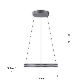 Lustra LED PURE E-LOOP gri Zuma Line 2551-15, D70.1 cm, 53W
