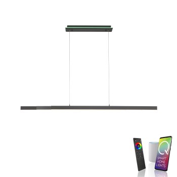 Lustra LED Q-ARIAN antracit Zuma Line 2569-13, 179x10.5 cm, 55W, RGB