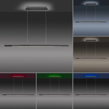 Lustra LED Q-ARIAN antracit Zuma Line 2569-13, 179x10.5 cm, 55W, RGB