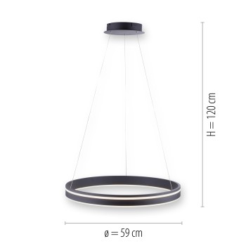 Lustra LED Q-VITO antracit Zuma Line 8411-13, D59 cm, 44W