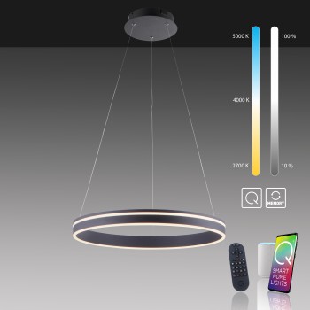 Lustra LED Q-VITO antracit Zuma Line 8411-13, D59 cm, 44W