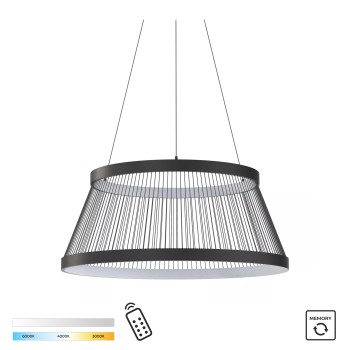 Lustra LED BALU negru Zuma Line MD3328-2M-3BT, D80 cm, 53W