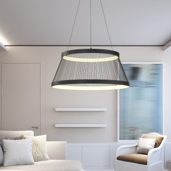 Lustra LED BALU negru Zuma Line MD3328-2M-3BT, D80 cm, 53W
