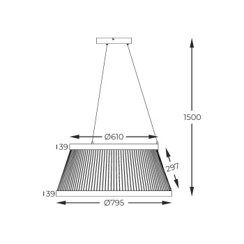 Lustra LED BALU negru Zuma Line MD3328-2M-3BT, D80 cm, 53W