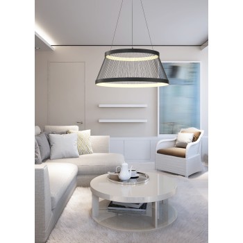 Lustra LED BALU negru Zuma Line MD3328-2M-3BT, D80 cm, 53W