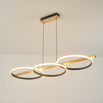 Lustra LED ALMERIA negru Zuma Line MD3913-3-3BWLT, 150x40.9 cm, 35W