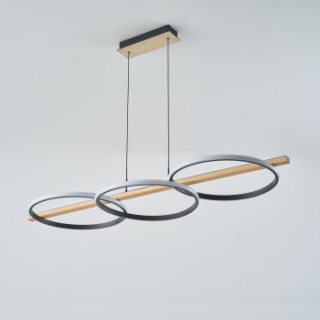 Lustra LED ALMERIA negru Zuma Line MD3913-3-3BWLT, 150x40.9 cm, 35W